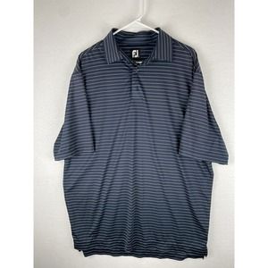 FootJoy FJ Men's Large Navy White Striped Short Sleeve Golf Polo